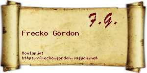 Frecko Gordon névjegykártya